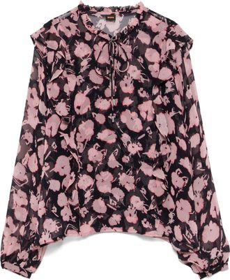 BOSS Blusa a fiori - Nero