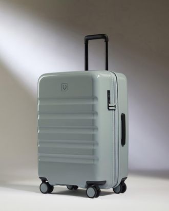 Antler Medium Suitcase In Mist Blue Gloss - Icon Stripe