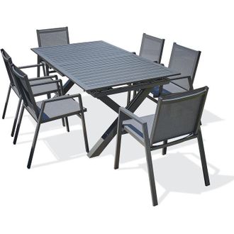 DCB Garden FLORIDE - Set da pranzo da giardino 6 posti in alluminio - DCB GARDEN