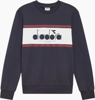 Diadora Mens Diadora Crew Logo Empire Red Sweatshirt - Navy - Size: 44