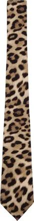 Lords of Harlech Leopard Printed Tie in Leopard Brown at Nordstrom