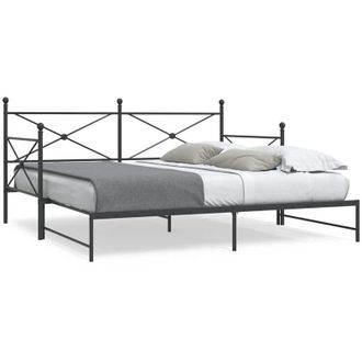 vidaXL Div&aacute;n Con Nido Sin Colch&oacute;n Negro 100x200 Cm Acero Vidaxl