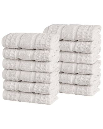 Superior Set Of 12 Zero Twist Cotton Waffle Honeycomb Plush Soft Absorbent Washcloths