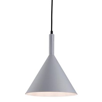 Netlighting Everest 1 Light Dome Ceiling Pendant Grey with White Inside E27
