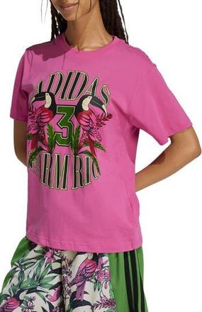 adidas x Farm Rio Toucan Graphic T-Short in Fuchsia/Crystal Linen at Nordstrom Rack, Size X-Large