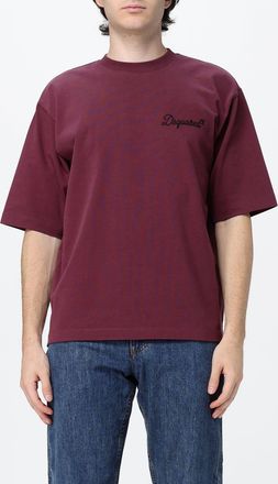 Dsquared2 T-shirt girocollo in cotone con stampa logo a contrasto sul davanti