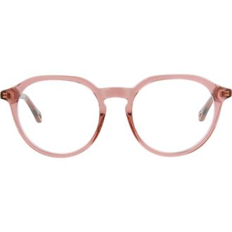 Chlo&eacute; 50mm Round Optical Glasses in Pink Pink Transparent at Nordstrom Rack