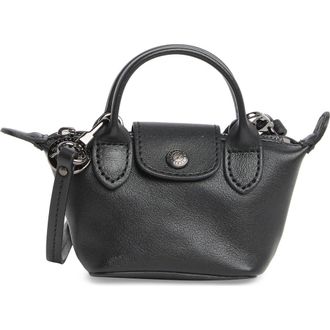 Longchamp Le Pliage Cuir Nano Crossbody Bag in Black at Nordstrom Rack