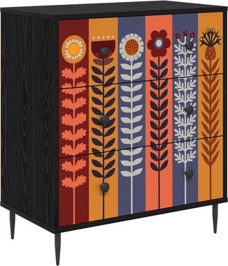 vidaXL Cajonera Essen Estampado De Girasoles 66 X 36,5 X 76 Cm Vidaxl