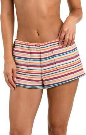 L'agence Amiya Cotton Terry Cover-Up Shorts in Pink Multi at Nordstrom, Size X-Small