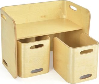 Costway Mesa Y Silla Para Ni&ntilde;os Grupo De Asientos Para Ni&ntilde;os De Madera Mueble Multiuso Infantil Para Sala Cuarto De Los Ni&ntilde;os - Costway