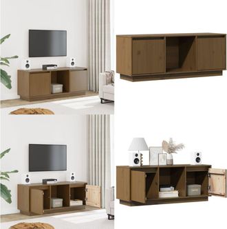 vidaXL Mobile Porta TV Ambra 110,5x35x44 cm in Legno Massello di Pino - Mobile per stereo - Arredamento moderno