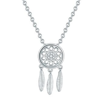 Rafaela Donata Womens Necklace with pendant sterling silver zirconia white - Size 40cm
