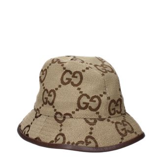 Gucci Damens Hut Baumwolle Beige/Braun