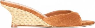 Staud Womens Brigitte Wedge Sandals In Tabac Natural