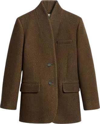 Vanessa Bruno buttoned blazer - women - Virgin Wool/Polyamide/Viscose - 34 - Brown