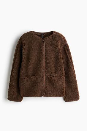 H&M Jacke aus Teddyfleece - Braun