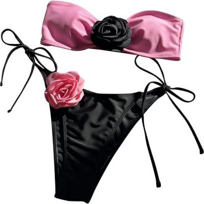 Generic Tankinis dété pour femmes sexy UK bloc de couleur rose tube ...