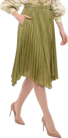 Andersson Bell Green Pleated Midi Skirt
