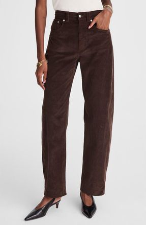 Madewell High Waist Balloon Corduroy Pants in Dark Carob at Nordstrom, Size 27