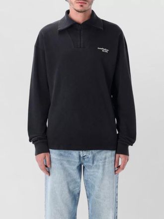 Acne Studios organic cotton half zip funnel sweatshirt