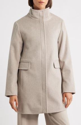 Fleurette Zoey Stand Collar Wool Car Coat in Beach at Nordstrom Rack, Size 16