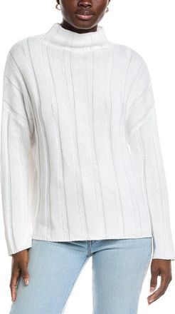 Forté Cashmere Wide Rib Funnel Neck Sweater