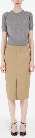 Maison Margiela Womens Pencil Skirt - Tan Cotton - Size EU 40 (Womens)