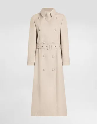 Dolce & Gabbana Cotton Drill Trench Coat - Woman Coats And Jackets Beige 40
