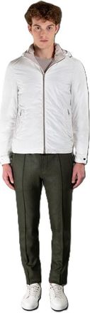 Moorer MenS White Hooded Zip Jacket, Size 50