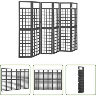 vidaXL Graticcio in legno - Divisorio a 6 Pannelli in Legno di Abete Nero 242,5x180 cm