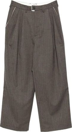 Camiel Fortgens Pantaloni con motivo a spina di pesce - Grigio