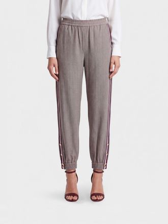 Liu Jo Prince of Wales Check High-Waisted Jogging Trousers with Stripes