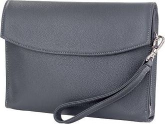 Luis Steven Leather Pouch in Dark Grey at Nordstrom