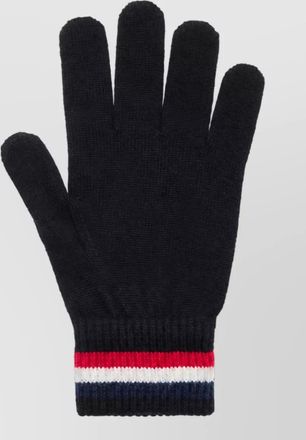 Moncler wool tricolor knit gloves