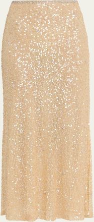 LoveShackFancy Lyndy Embellished Midi Skirt