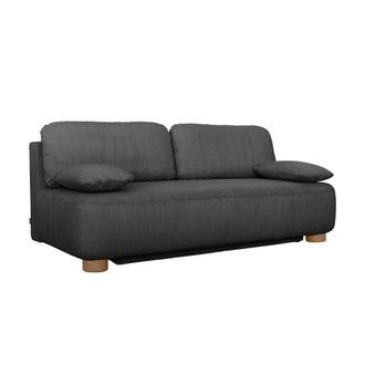 Sweeek Sof&aacute; cama de terciopelo de pana, 3 plazas, antracita