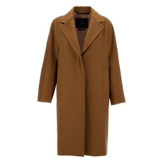 Max Mara Single-Breasted Coats, female, Brown, Size: 2XS Single-breasted Coat