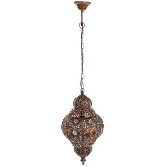 Wanderlust Deco L&aacute;mpara De Metal Cristal Acrilico De Colores 27x27x53h Cm