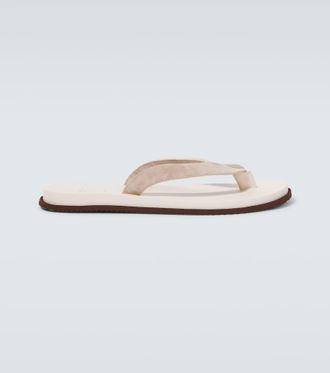 Brunello Cucinelli Suede thong sandals