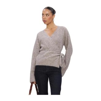 Lina Locchi Ll-Berit Cardigan - Dames - Truien - Beige - Maat: XL Wol