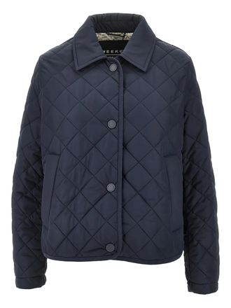 Max Mara quilted polo-collar jacket - Blauw