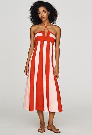 Maeve Halter Colorblock Midi Dress
