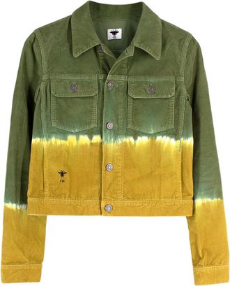 Dior Green and Yellow Tie Dye Corduroy Jacket Size XS