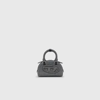 Diesel 1DR Dome - Small bowling bag in crystal Lurex - Crossbody Bags - Woman - Black