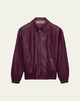 Prada Nappa Leather Zip Jacket