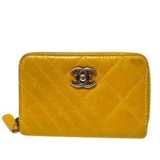 Chanel Pre-owned Wallets, female, Yellow, Size: ONE SIZE Pre-owned Matelasse Bias Stitch Leather Card Case