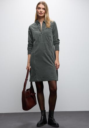 Street One Cordkleid STREET ONE, Damen, Gr. 38, N-Gr, balsam gr&uuml;n, Cord, Obermaterial: 98% Baumwolle, 2% Elasthan, unifarben, normal kniefrei, Rundhals, Kleider 