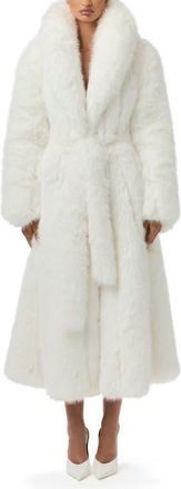Naked Wardrobe Pelted Faux Fur Coat in White at Nordstrom, Size X-Small