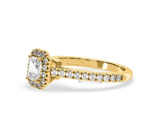 The Diamond Store Annabelle Lab Diamond Halo Engagement Ring in 18K Gold 1ct F/VS1